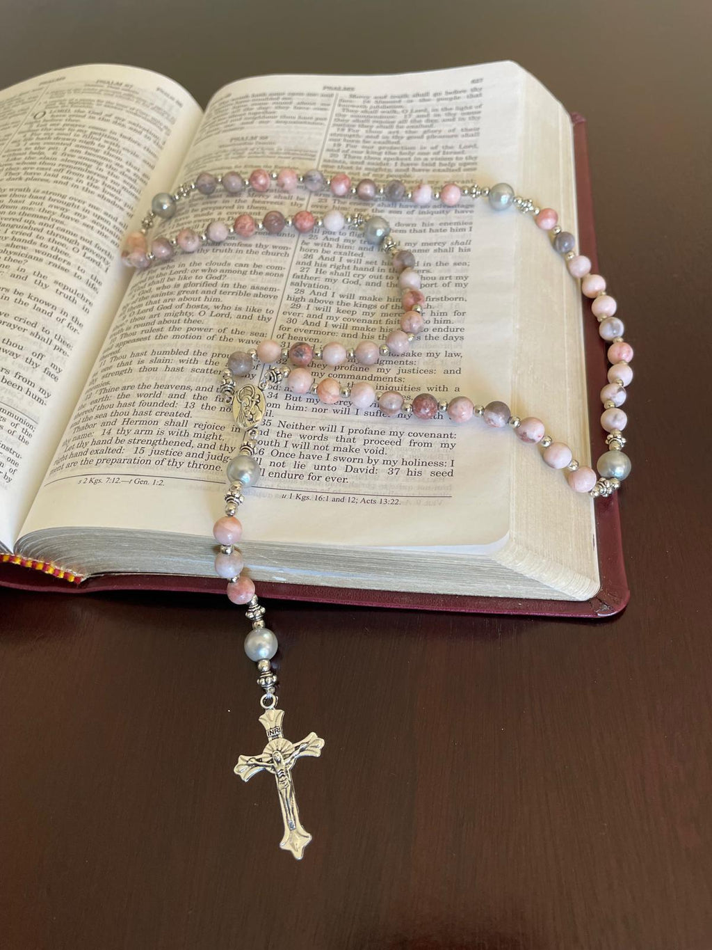 Rosaryong may Beads na Natural na Bato - Rosas na batong zebra