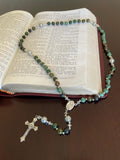 Rosaryo na may Beaded na Natural na Bato - batong maya