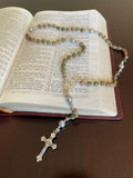 Rosaryo na may Beads na Natural na Bato - Unakite